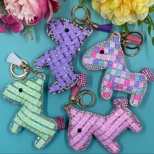 ✨ Rose Gold✨Lucky Crystal Bling Horse Keychain